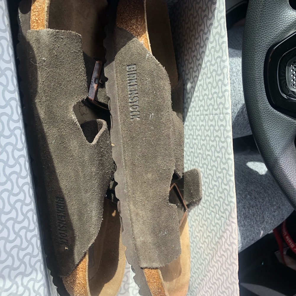 wide strap suede Birkenstocks worn once